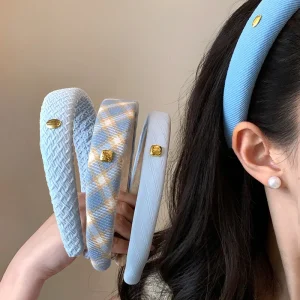 Blue Wide Sponge Headband